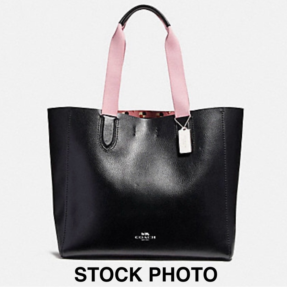 COACH Derby Pebble Leather Large Tote Bag w/Checker Heart Interior - Picture 11 of 11